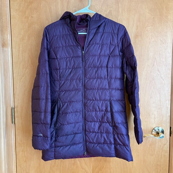Eddie Bauer EB650 Purple Down Puffer Coat Jacket Lightweight Women's XS - Picture 1 of 8